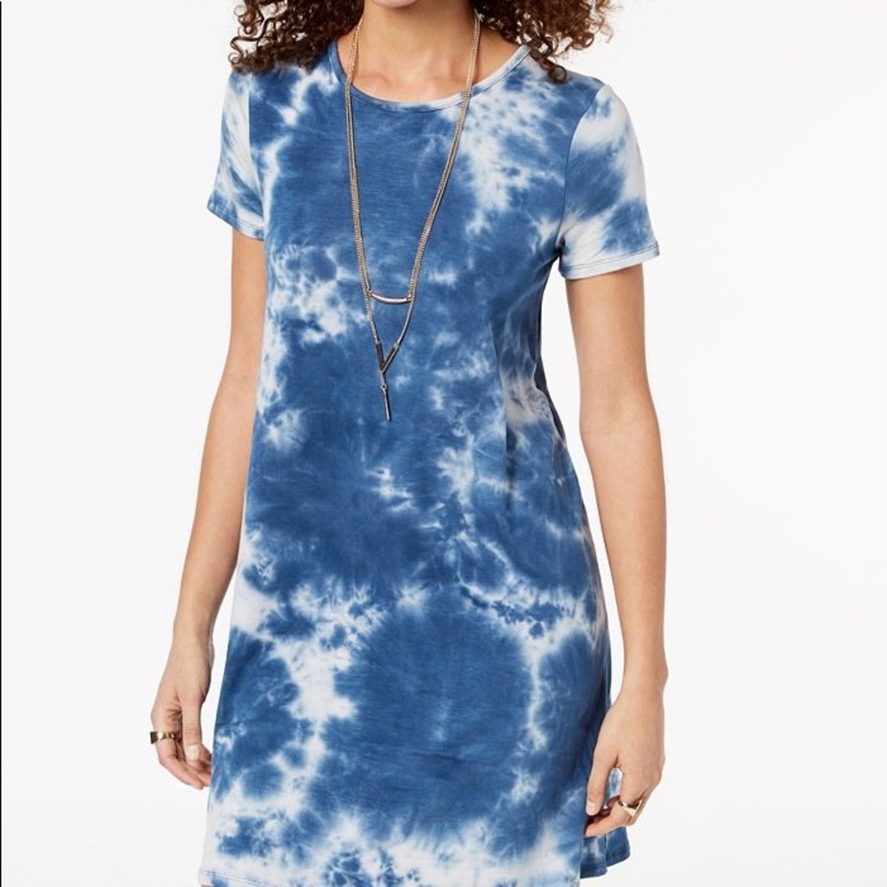 One Clothing Tie Dye Dress Blue